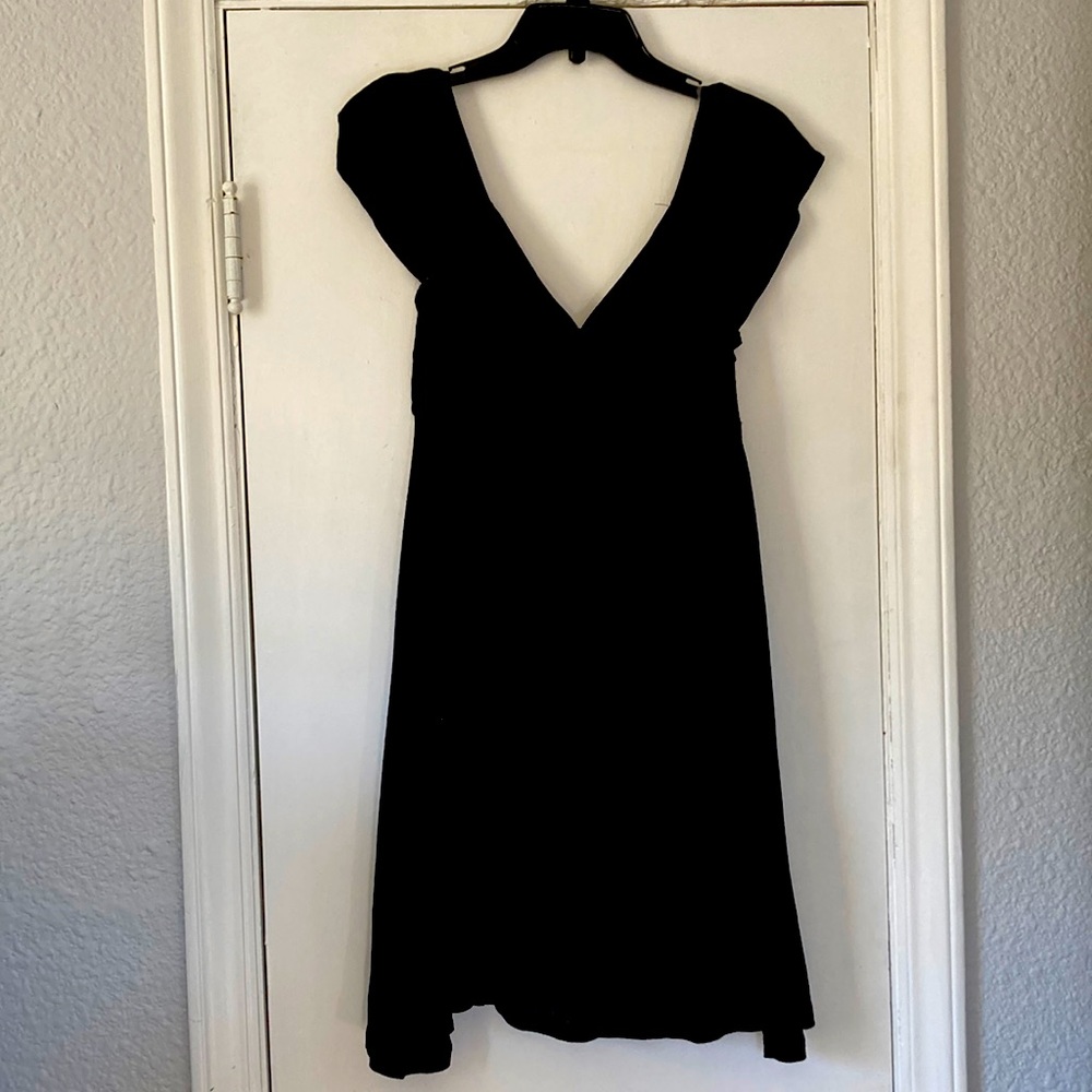 Aline black dress with scrunched top